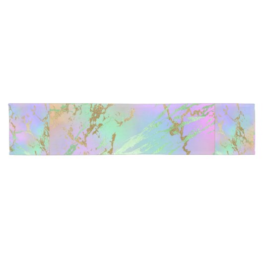 Millennial Marble | Playful Rainbow Pastel Ombre Kurzer Tischläufer (Horizontal)