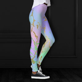 Millennial Marble | Playful Rainbow Pastel Ombre Leggings