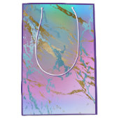 Millennial Marble | Playful Rainbow Pastel Ombre Mittlere Geschenktüte (Vorderseite)