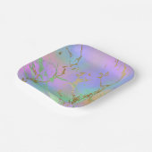 Millennial Marble | Playful Rainbow Pastel Ombre Pappteller (Gewinkelt)