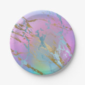 Millennial Marble | Playful Rainbow Pastel Ombre Pappteller (Vorderseite)