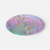 Millennial Marble | Playful Rainbow Pastel Ombre Pappteller (Schrägansicht)