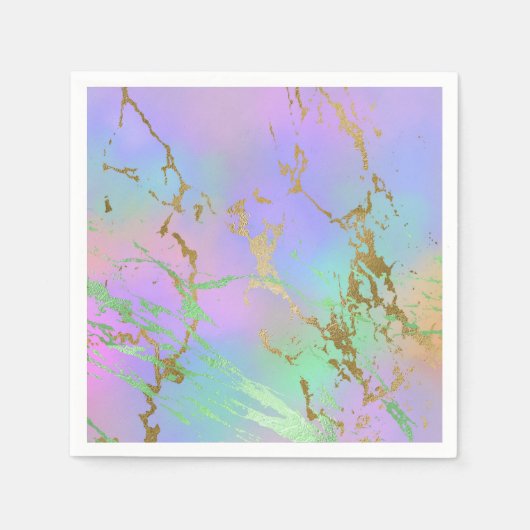 Millennial Marble | Playful Rainbow Pastel Ombre Serviette (Vorderseite)