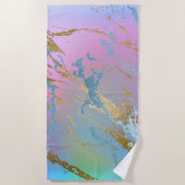 Millennial Marble | Playful Rainbow Pastel Ombre Strandtuch (Vorderseite)