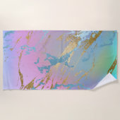 Millennial Marble | Playful Rainbow Pastel Ombre Strandtuch (Vorderseite)
