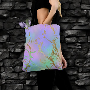 Millennial Marble   Playful Rainbow Pastel Ombre Tasche