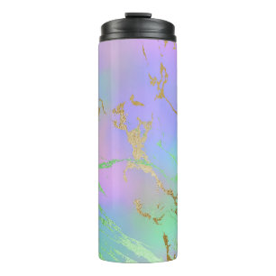 Millennial Marble Playful Rainbow Pastel Ombre Thermosbecher