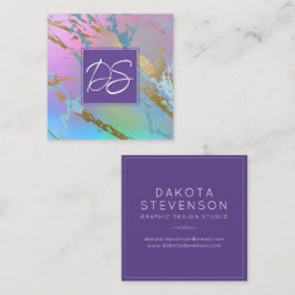 Millennial Marble | Rainbow Pastel Ombre Branding Quadratische Visitenkarte