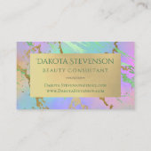 Millennial Marble | Rainbow Pastel Ombre Branding Visitenkarte (Rückseite)