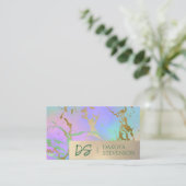Millennial Marble | Rainbow Pastel Ombre Branding Visitenkarte (Stehend Vorderseite)