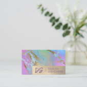 Millennial Marble | Rainbow Pastel Ombre Branding Visitenkarte (Stehend Vorderseite)