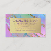 Millennial Marble | Rainbow Pastel Ombre Branding Visitenkarte (Rückseite)