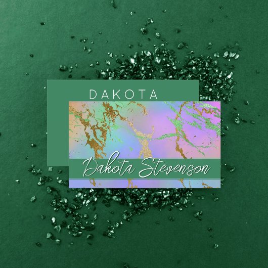 Millennial Marble | Rainbow Pastel Ombre Branding Visitenkarte