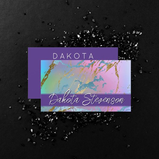 Millennial Marble | Rainbow Pastel Ombre Branding Visitenkarte