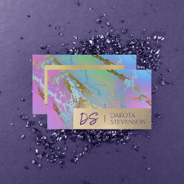 Millennial Marble | Rainbow Pastel Ombre Branding Visitenkarte