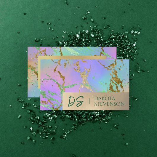 Millennial Marble | Rainbow Pastel Ombre Branding Visitenkarte