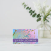 Millennial Marble | Rainbow Pastel Ombre Branding Visitenkarte (Stehend Vorderseite)