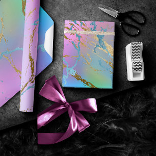 Millennial Marble Spielvoller Regenbogen Pastell Geschenkpapier