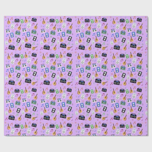 Millennial Music Patterrn Geschenkpapier (Flach)