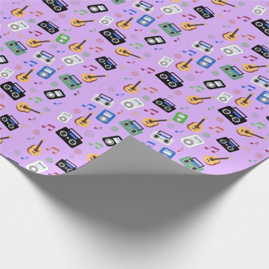 Millennial Music Patterrn Geschenkpapier (Ecke)
