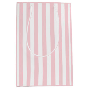 Millennial Pink und Weiß gestreift Mittlere Geschenktüte