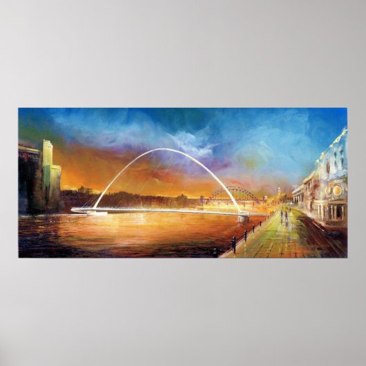 Millennium Bridge Newcastle upon Tyne Print Poster (Vorne)