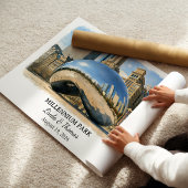 Millennium Park Illinois Poster Chicago Aquarell