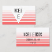 Millennium Pink Ombre Stripe Business Card Visitenkarte (Vorne/Hinten)
