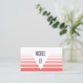 Millennium Pink Ombre Stripe Business Card Visitenkarte (Stehend Vorderseite)