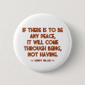 Miller auf Frieden Button (Vorderseite)