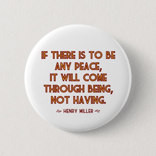 Miller auf Frieden Button (Vorderseite)