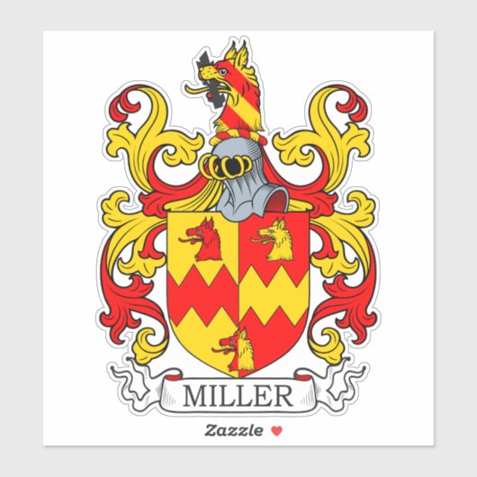 Miller Familienwappen Aufkleber (Blatt)