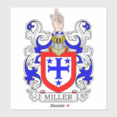 Miller Familienwappen Aufkleber (Blatt)