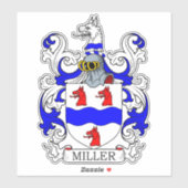 Miller Familienwappen Aufkleber (Blatt)