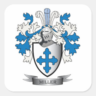 Miller-Familienwappen-Wappen Quadratischer Aufkleber