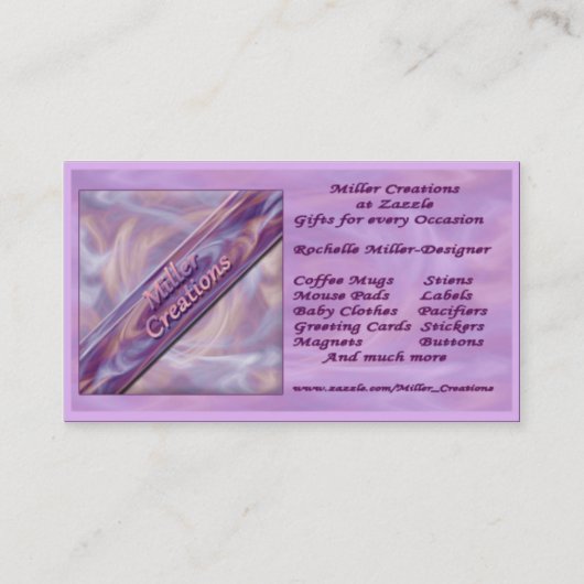 Miller Kreationen Business Card Visitenkarte (Vorderseite)