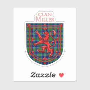 Miller Tartan Schottischer Plaid Löwe Rampant Aufkleber