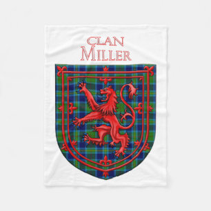 Miller Tartan Scottish Kariert Lion Rampant Fleecedecke