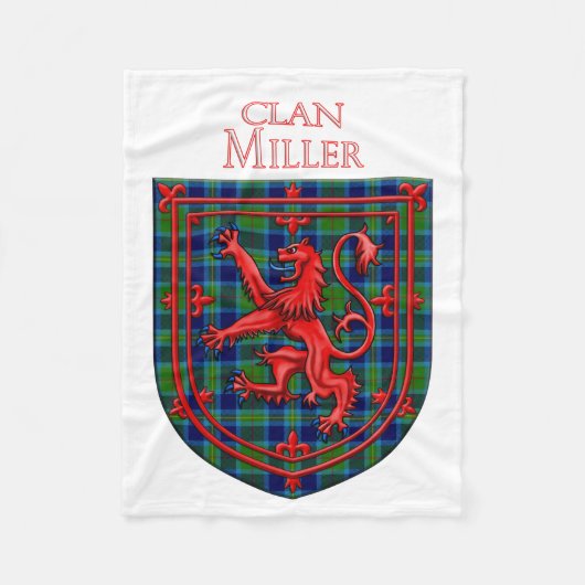 Miller Tartan Scottish Kariert Lion Rampant Fleecedecke (Vorderseite)