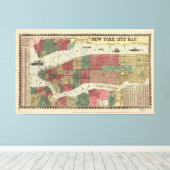 Miller's Map of the City of New York (1862) Leinwanddruck (Insitu (Holzboden))