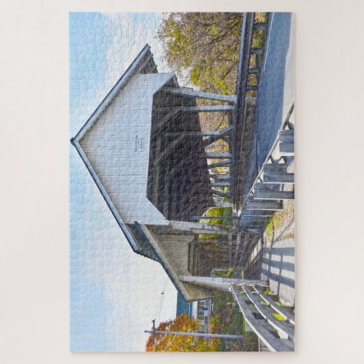 Miller's Run Covered Bridge, Lyndon, Vermont Puzzle (Vertikal)
