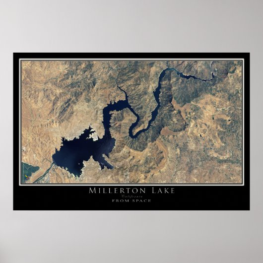 Millerton Lake California Satellitenplan Poster (Vorne)