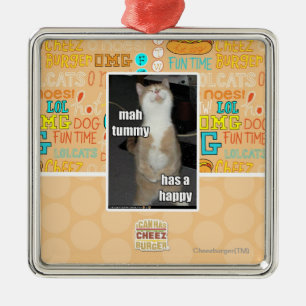 Milliamperestunden-Bauch hat ein glückliches Silbernes Ornament