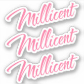 Millicer Name rosa dekorative heilende x3 Aufkleber (Vorderseite)
