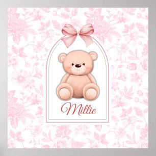 Millie   Benutzerdefiniertes rosa Teddy-Bär-Kinder Poster