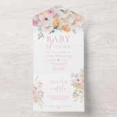 Millie Floral Baby Shower All In One Einladung (Innen Boden)