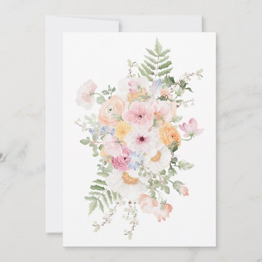 Millie Floral Baby Shower Einladung (Rückseite)