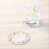 Millie Floral Baby Shower Runder Pappuntersetzer (Vor Ort)
