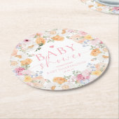 Millie Floral Baby Shower Runder Pappuntersetzer (Angewinkelt)