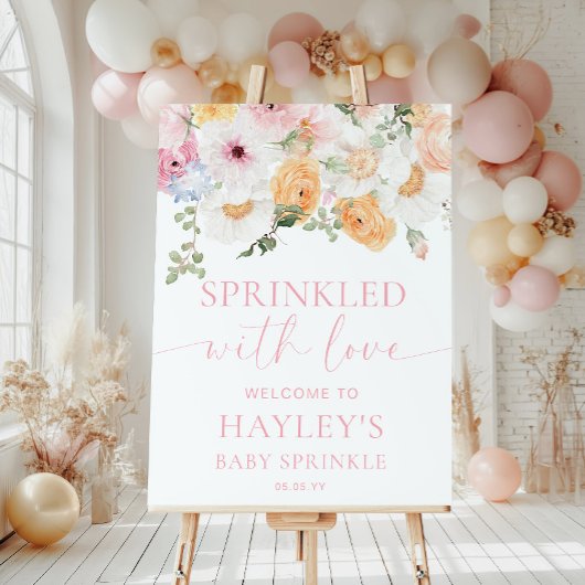 Millie Floral Baby Sprinkle Begrüßungszeichen Poster